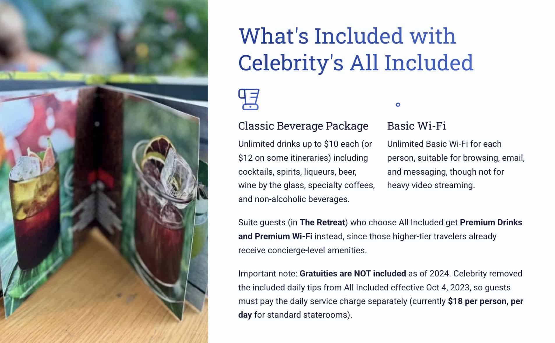 Celebrity's all-included cruise all-inclusive packages